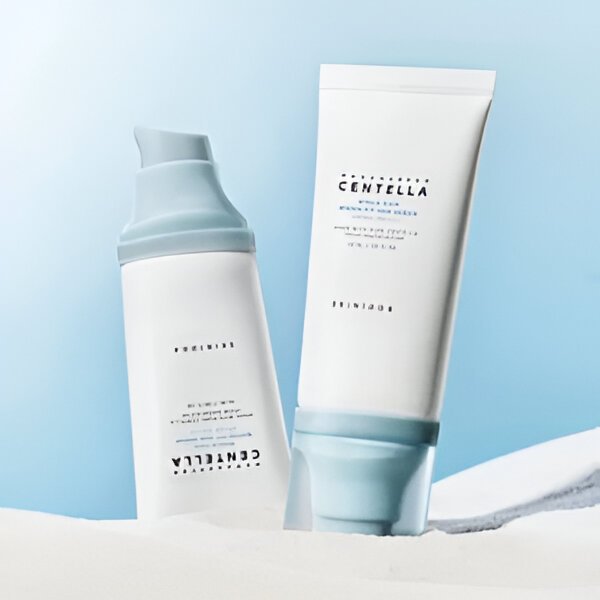 Application de la crème solaire SPF 50 sur le visage, texture légère vite absorbée sans effet collant