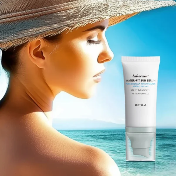 Tube de crème solaire visage 50 avec niacinamide et centella, soin quotidien pour peau éclatante